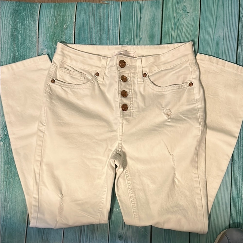 LC Lauren Conrad Women's High-Rise White Jeans